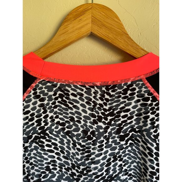 Swimsuits for All Aquabelle Black Neon Leopard Long Sleeve Rashguard Sun Protect - Picture 3 of 7